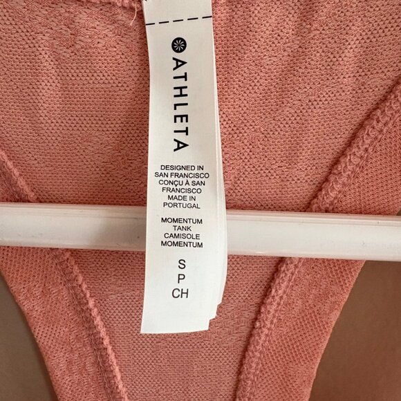 Athleta NWT Momentum Active Racerback Tank Pink/Coral Floral Jacquard Size Small - Picture 7 of 11